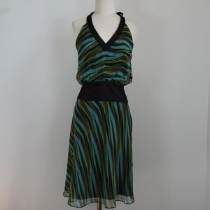 Laundry By Shelli Segal Y2K Silk Halter Dress